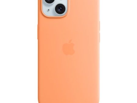 Capa Silicone Apple com MagSafe para iPhone 15 - Sorvete de Laranja For Sale