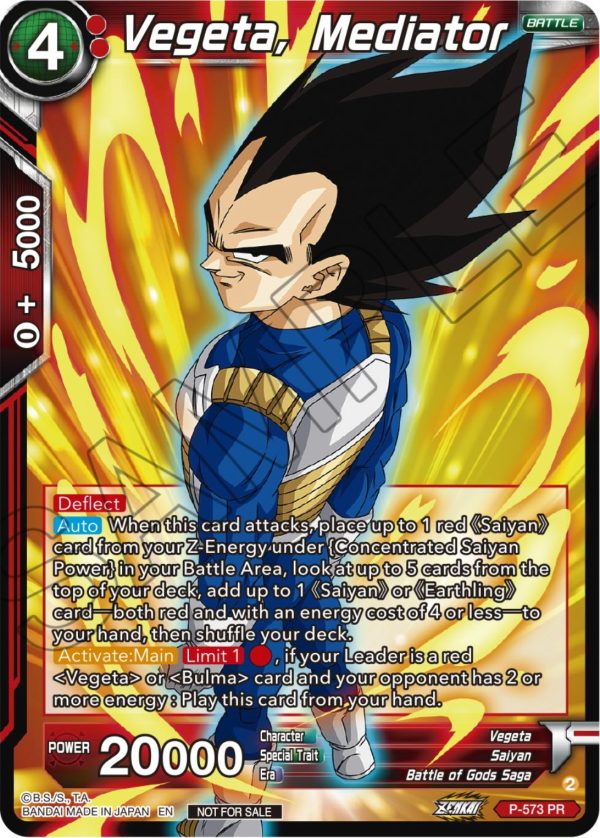 Vegeta, Mediator (Zenkai Series Tournament Pack Vol.7) (P-573) [Tournament Promotion Cards] Discount